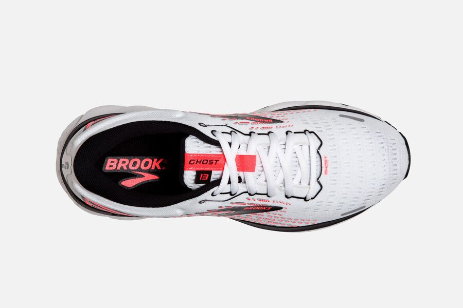 Brooks Israel Ghost 13 Road Running Shoes Womens - White/Pink/Black - ZUS-931865